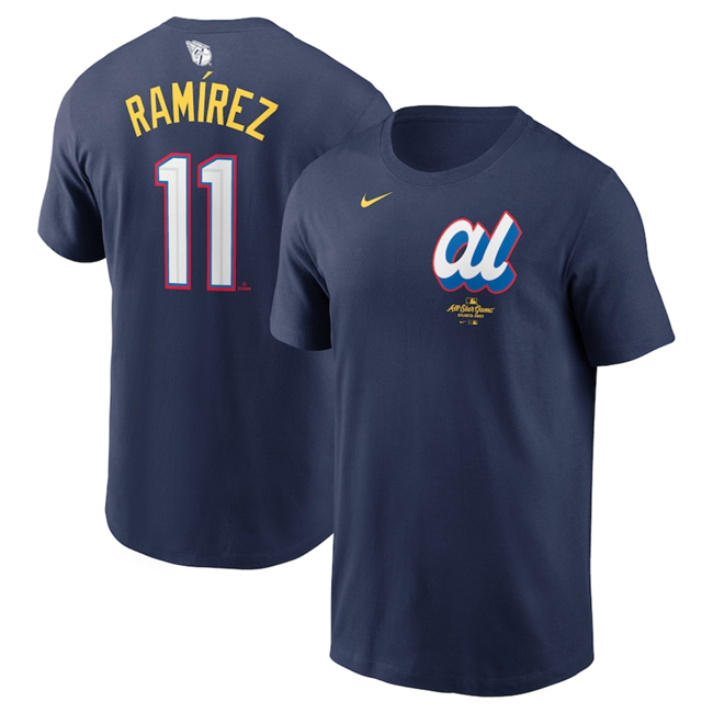 Men's American League #11 José Ramírez Navy 2025 All-Star Edition Name & Number T-Shirt